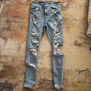 American eagle Distressed super high rise jegging